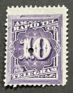 Travelstamps: 1881 US STAMP SCOTT 1T4 "Rapid Tel Telegraph Numeral 10”, 10 CENT - Picture 1 of 5