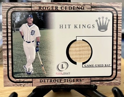 2001 Fleer Legacy Béisbol Roger Cedeno Hit Kings Juego Usado Bate Tigers Foto 1 de 2