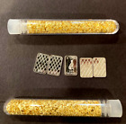 (5x) Pure .999 Silver Bars Bullion 1-Certified GOLD BAR & 2 Vials Gold flakes