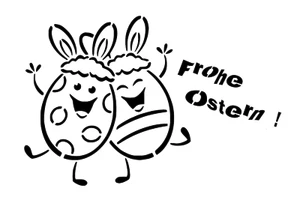 Schablone " Frohe Ostern lustig.. " auf A4 - Bild 1 von 1