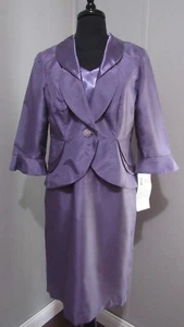 New Dana Kay Womens 2 PIECE JACKET DRESS PURPLE SIZE 8 NWT - Picture 1 of 8