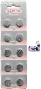 10 X EUNICELL SR44 SR44SW SILVER OXIDE 1.55V BUTTON CELL BATTERY BATTERIES