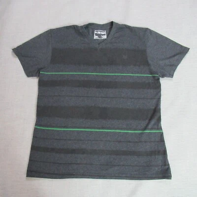 Camiseta Zoo York Para Hombre Talla Grande Gris Rayas Manga Corta Punk Skateboarding Camiseta Foto 1 de 4
