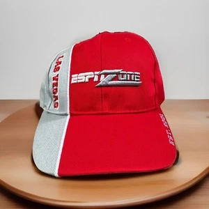 ESPN ZONE Hat Mens S/M Red White LAS VEGAS Embroidered Logo Baseball Cap NEW - Picture 1 of 9