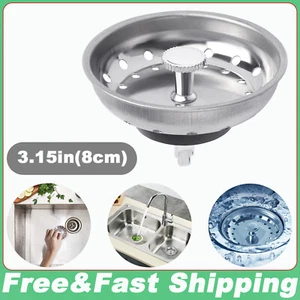 Stainless Steel Home Kitchen Sink Drain Stopper Basket Strainer Waste Plug US - Picture 1 of 10