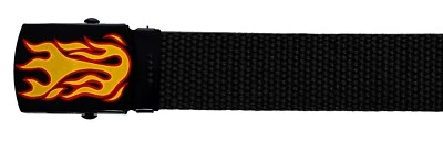 ЧЕРНЫЙ РЕГУЛИРУЕМЫЙ ХОЛСТ ВОЕННОГО ВЕБ РЕМЕНЬ МЕТАЛЛИЧЕСКАЯ ПРЯЖКА 36 «44» 56 «64» 72» - Изображение 1 из 3