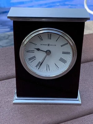 Howard Miller Glossed Wood and Metal Table Quartz Alarm Clock - Image 1 of 4