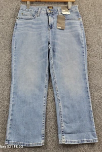 Lee Denim Capris Women's 6M/29X22 Blue Fundamental Mid Rise Med Wash Stretch - Picture 1 of 11
