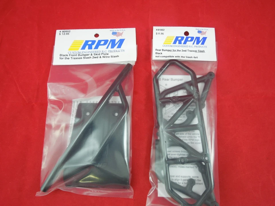 RPM TRAXXAS SLASH 2WD FRONT + REAR BLACK BUMPERS BUMPER 80952 81002 XL5 VXL  - Image 1 of 1