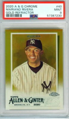 2020 Topps Allen & Ginter Chrome "Gold Refractor" #40 MARIANO RIVERA  /50 PSA 9 - Image 1 of 2
