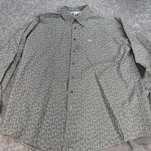 Camisa Cinch Para Hombre XL Manga Larga Botón Gris Con Cuadrado Azul - Imagen 1 de 9
