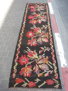 Special bessarabian runner kilim rug hand woven antique 327x92-cm - Picture 1 of 12
