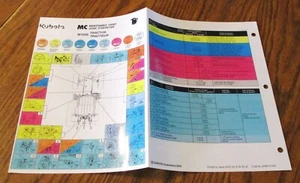 Kubota  M105S Tractor Service Maintenance Chart Guide Fold-Out Laminated 2004 - Picture 1 of 3