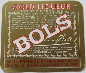 Vintage BOLS Paper LABEL GOLD LIQUEUR Holland Spirit - Picture 1 of 1