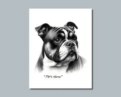 Personalized PIT BULL BULLY Pet Print Photo DOG'S NAME Picture 8x10 11x14 (P2) - Image 1 of 4