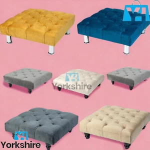 Chesterfield Upholstered Square Coffee Table Bench Bedend Stool Pouffe Sitstool - Picture 1 of 48