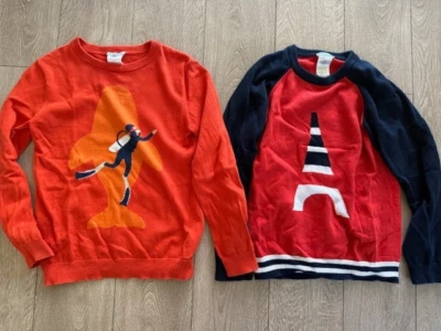 Suéter Jacadi Niños Niños 10A 140cm Cuello Redondo Gráfico Algodón Lana Francés París Foto 1 de 4