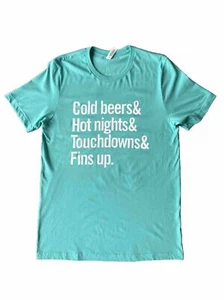 Miami Dolphins Cold Beers Hot Nights Fins Up Heineken Women's T-Shirt US Size L - Picture 1 of 8