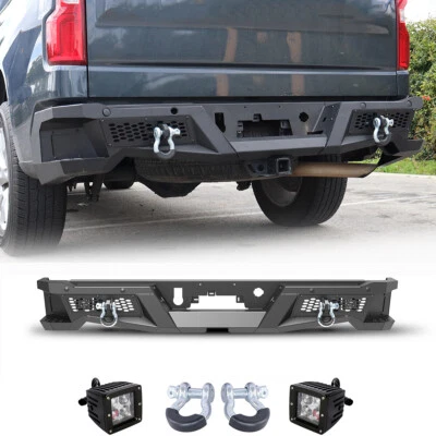 Black Steel Rear Bumper For 2019-2024 2025 Chevrolet Silverado/GMC Sierra 1500 Foto 1 de 4