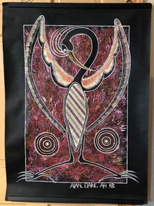 Alan Ah Kit Australian Aboriginal "Dancing Brolga" Signed Unframed - Picture 1 of 7