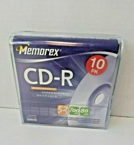 Memorex Recordable CD-R Disc 10 Pack Set Compact Disc New Sealed  - Foto 1 di 3