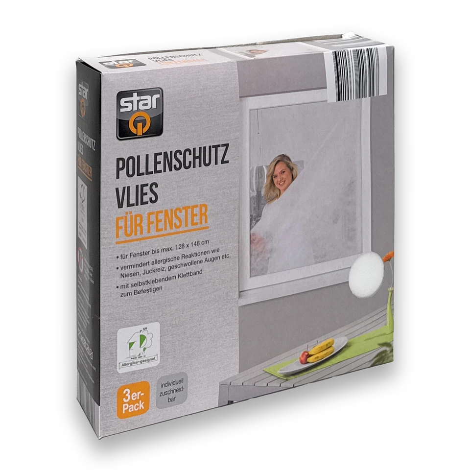 3er Pack Pollenschutz Vlies für Fenster Pollenschutzgitter Allergiker 130x150cm  - Bild 1 von 1