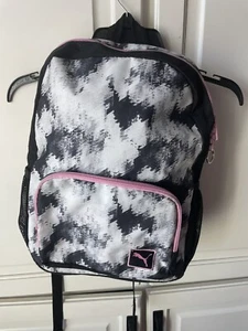 Puma Girl's 15" Youth Laptop Backpack Black/White/Pink - Picture 1 of 8