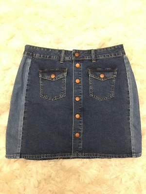 Новый Madewell эластичной джинсовой ткани прямой мини юбка пирсинг издание синий размер 30 H6086 - Изображение 1 из 4