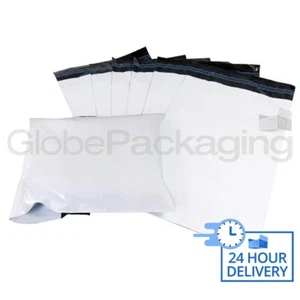 1000 x Bolsas de franqueo postales de polietileno de correo BLANCAS FUERTES 12""x16"" (300x400mm) - Imagen 1 de 5