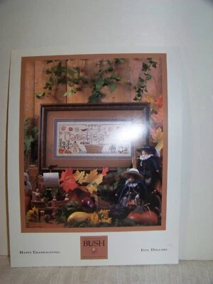 HAPPY THANKSGIVING BY SHEPHERDS BUSH CROSS STITCH PATTERN NO BUTTONS OR FABRIC - Image 1 of 2