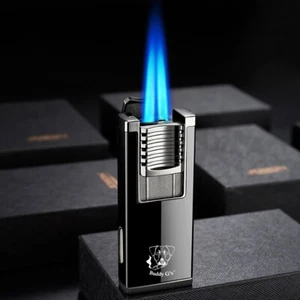 Stylish Double Burner Refillable Butane Jet Torch Lighter - Windproof blue Flame - Picture 1 of 19