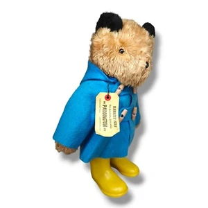 Vintage 1975 Paddington Bear Eden Toys 18" Plush Blue Coat & Yellow Boots - Picture 1 of 11