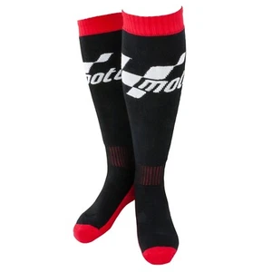 MOTOGP OFFICIAL ADULT MOTORCYCLE MOTORBIKE BLACK RED WINTER BOOT KNEE SOCKS - Picture 1 of 4