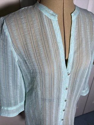 Blusa transparente manga 3/4 JH Collectibles Aqua Rayón/Nylon/Poliéster: Talla S Foto 1 de 4