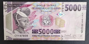 Banque centrale de la république de Guinée billet de 5 000 Francs 2021 pick-49c - Imagen 1 de 2