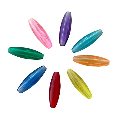 50 cuentas artesanales acrílicas de espaguetis de 6x19 mm color gelatina surtido 14x17 mm Foto 1 de 3