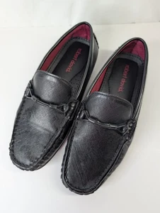 Robert David Steve Shoes Boy's Size 7 Black Loafer Dress Shoes Preppy - Picture 1 of 8
