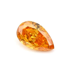 0.12 Ct Natural Fancy Vivid Color Orange Diamond Pear GIA Certified Rare Jewelry - Picture 1 of 7