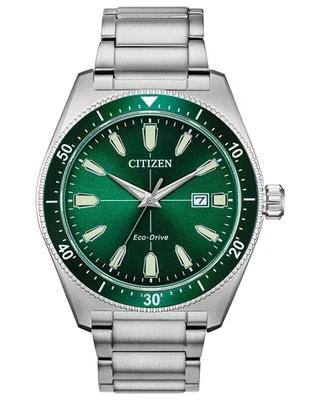 Citizen Brycen Sport Eco-Drive Green Dial Stainless Steel Men's Watch AW1598-70X - Image 1 of 4