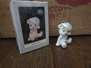 Vintage Precious Moments Ornament - Porzellan Baby Bär Leuchtornament 1993 - Bild 1 von 7