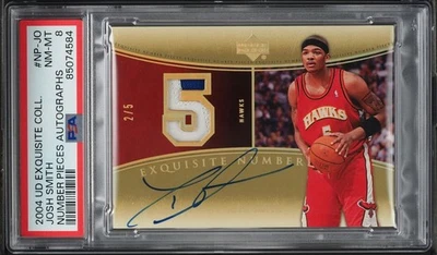 Camiseta deportiva con parche de radiocontrol de novato Josh Smith de piezas exquisitas 2004 SP/5 PSA 8 Foto 1 de 2