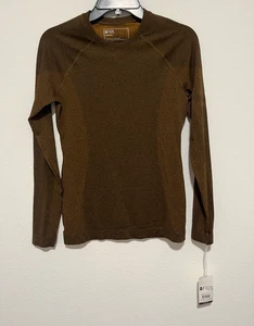 Figs Women's Dark Brown Salta Seamless Long Sleeve Fitted Underscrub Top S - New - Picture 1 of 9