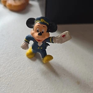 Vintage Disney Mickey Mouse Mail Carrier PVC Toy Figure 2" 1980s Collectible - Picture 1 of 5