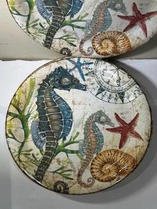 5 Pier 1 Crab Crabby Melamine 9” Salad Luncheon Plates Set Of 5 - Picture 1 of 8