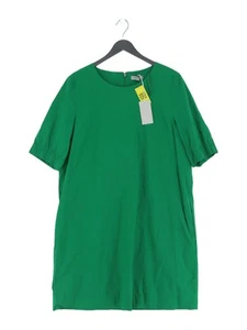 COS Women's Midi Dress UK 16 Green 100% Cotton A-Line - Picture 1 of 6