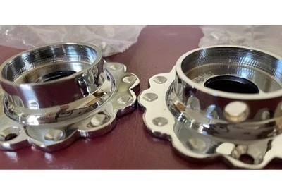 2 PETAL Chrome Door Knob Rose Handle Backing Plate Back Plate Antique 60 X 31mm - Image 1 of 4