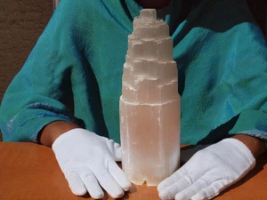 Torre de Selenita Extra Grande Cristal Aura Feng Shui Reiki 10.0" pulgadas - Imagen 1 de 1