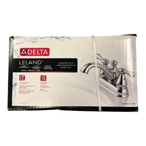 Delta 2578LF-278 Juego central cromado Grifo de baño 2 manijas 3 orificios montado en fregadero - Imagen 1 de 3