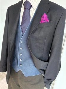 Boggi Milano Super 130 Wool Tailored Navy Jacket UK 38 EU 48 Top - Bild 1 von 7