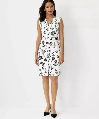 Ann Taylor размер 16 платье цветочный двойной V оболочка с подкладкой спереди разрез без рукавов новый с Ярлыками - Изображение 1 из 4